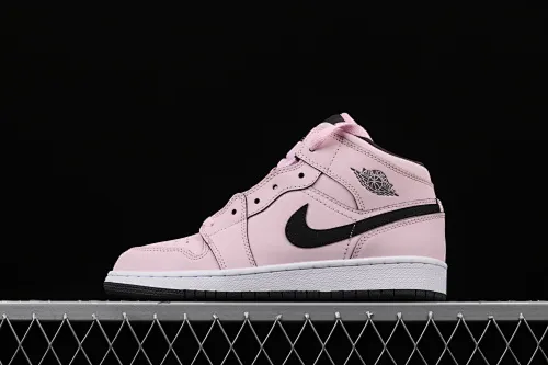 All categories Air Jordan Jordan series basketball shoes Air Jordan 1 Mid Air Jordan 1 Mid GS AJ1 Joe 1 white black pink cherry blossom 555112-601